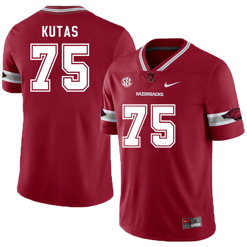 Men #75 Patrick Kutas Arkansas Razorback College Football Jerseys Stitched Sale-Alternate Cardinal